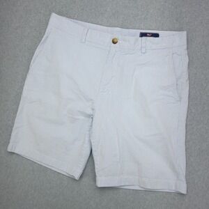Vineyard Vines Breaker Shorts Men's 36 Seersucker Stripe Blue White Chino Casual